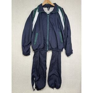 VTG Givenchy Activewear Mens Size L Tracksuit Navy Green Colorblock Jacket Pants